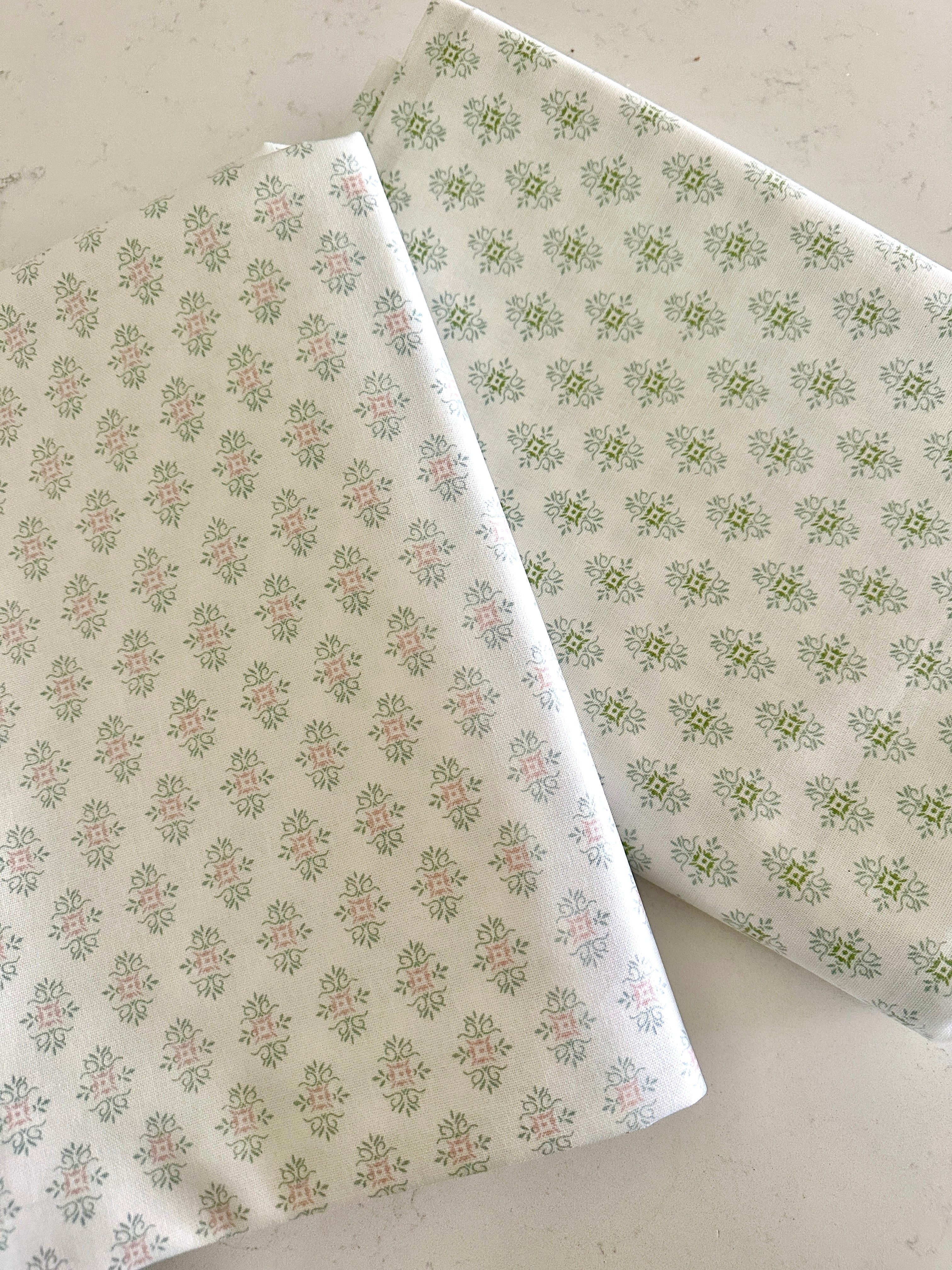 ANNABEL OILCLOTH IN SAGE/BLUEBELL - IN FOUR SIZES