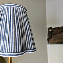 Load image into Gallery viewer, OTTILIE LAMPSHADE IN NAVY STRIPE - CANDLE CLIP
