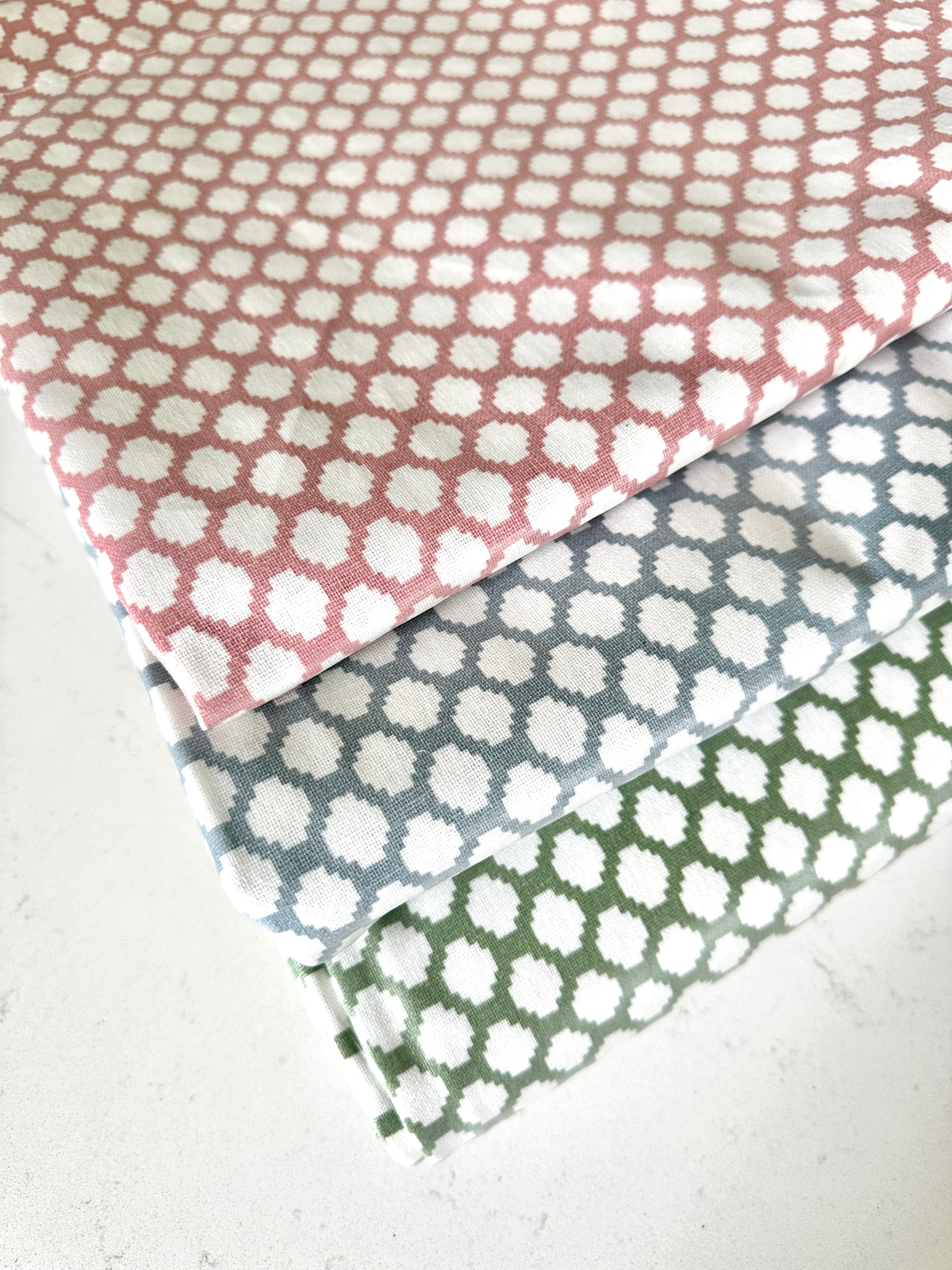 JEMIMA OILCLOTH IN SAGE - LARGE AND MEDIUM