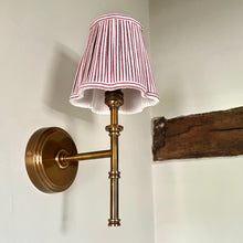 Load image into Gallery viewer, OTTILIE LAMPSHADE IN BERRY STRIPE - CANDLE CLIP
