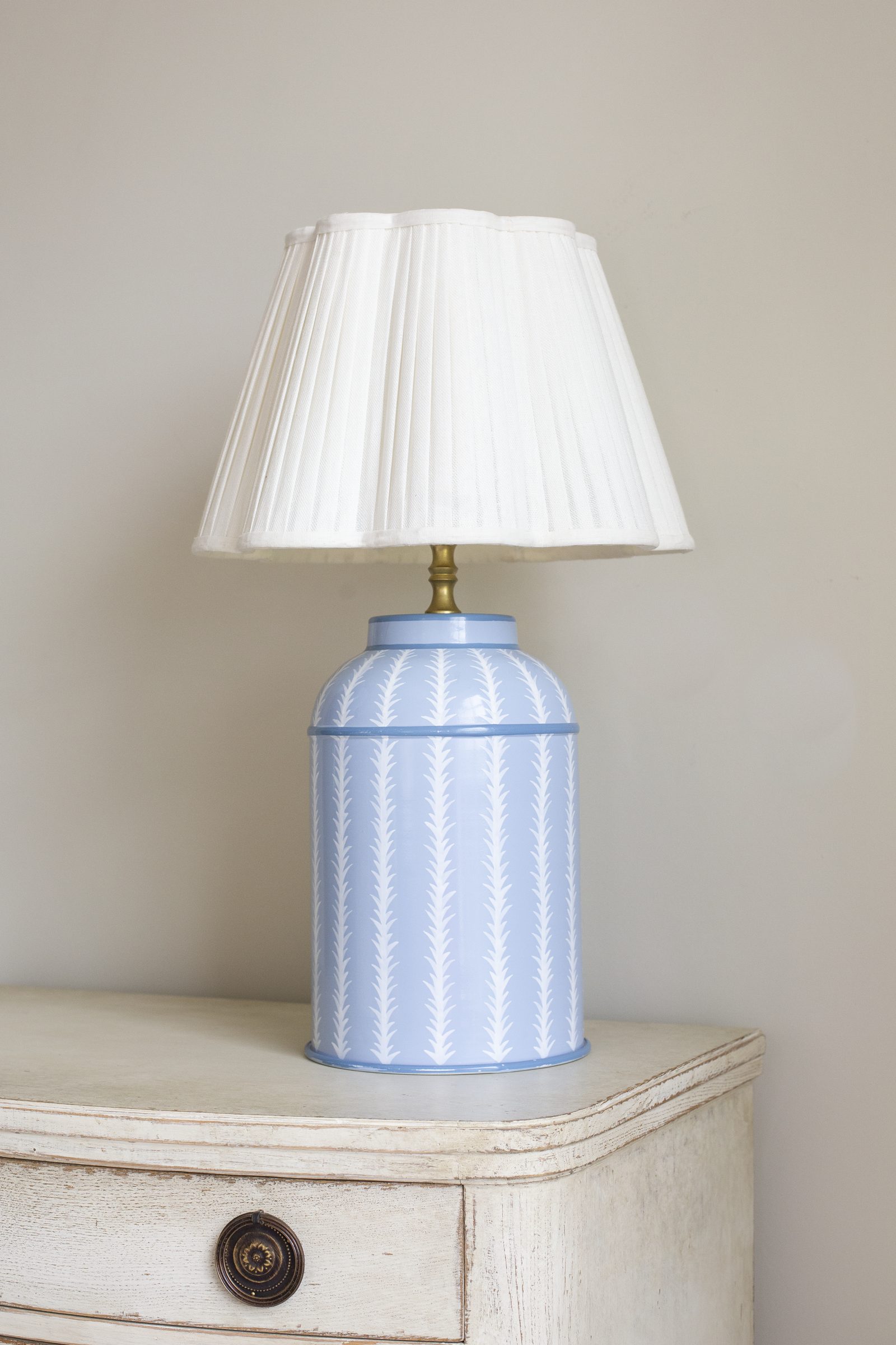 BLUE FERN LAMP BASE - LARGE AND SMALL