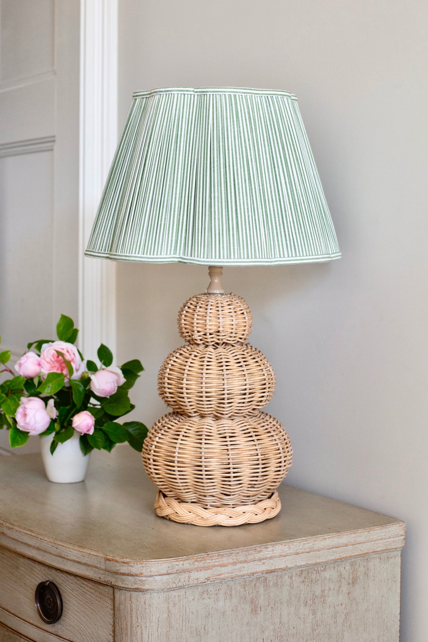 OTTILIE LAMPSHADE IN MOSS STRIPE