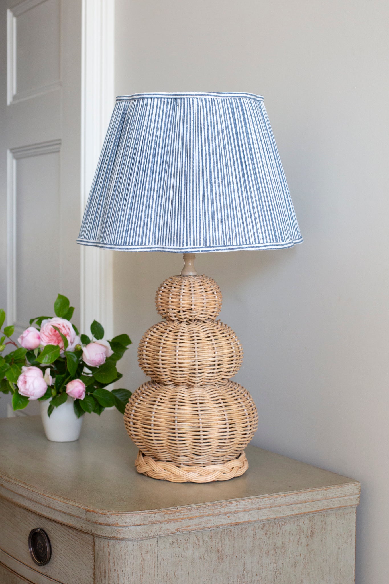 OTTILIE LAMPSHADE IN NAVY STRIPE