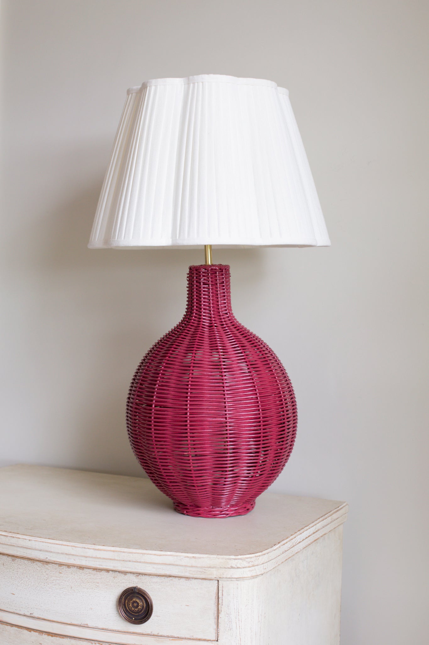 RATTAN RED FIG LAMP BASE