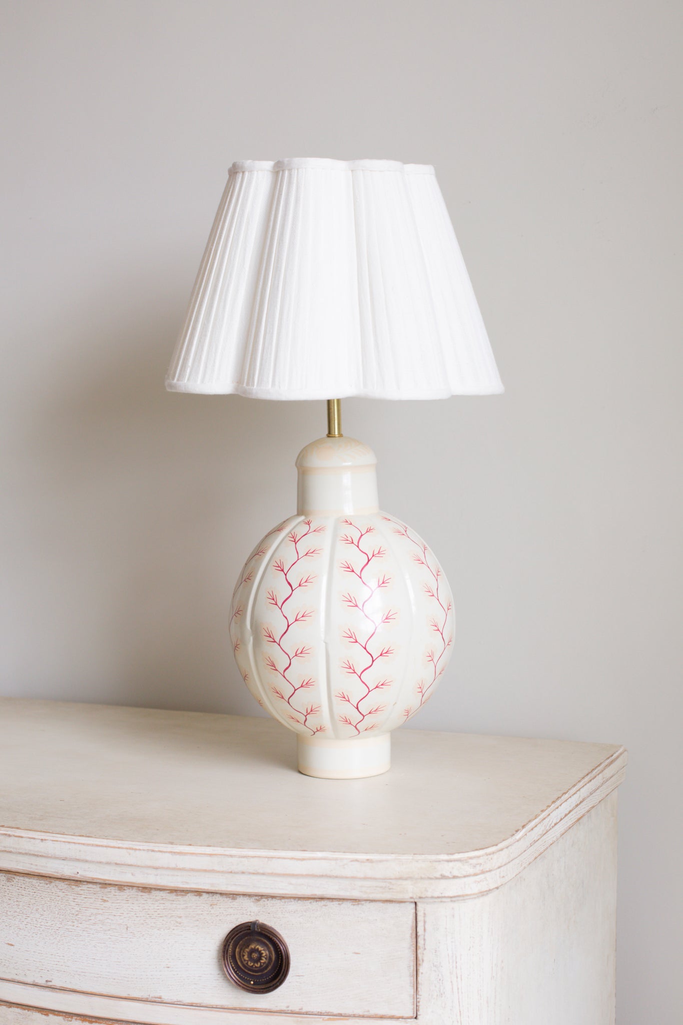 PINK VINE PUMPKIN LAMP BASE
