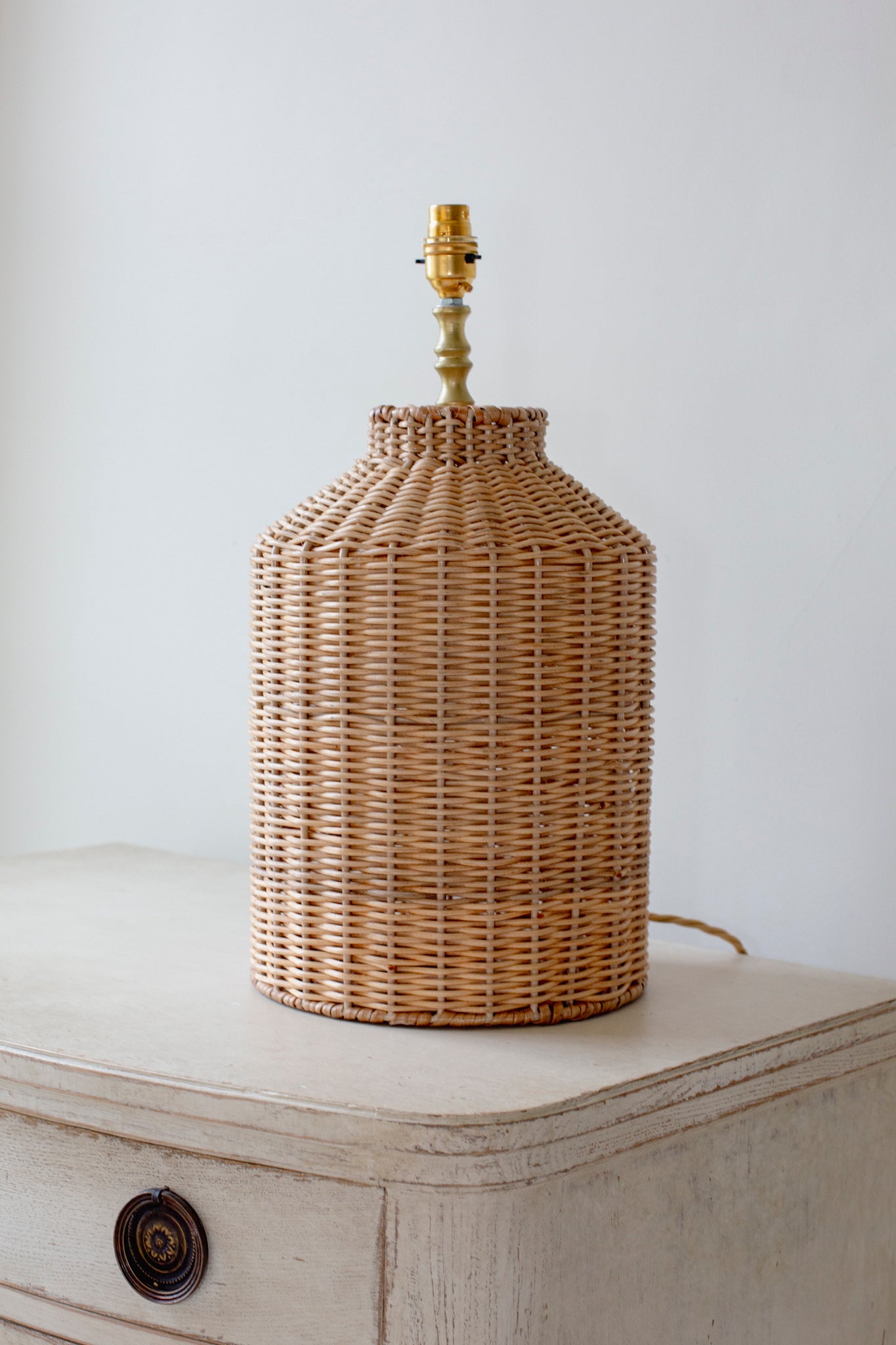 RATTAN MILK CHURN LAMP BASE