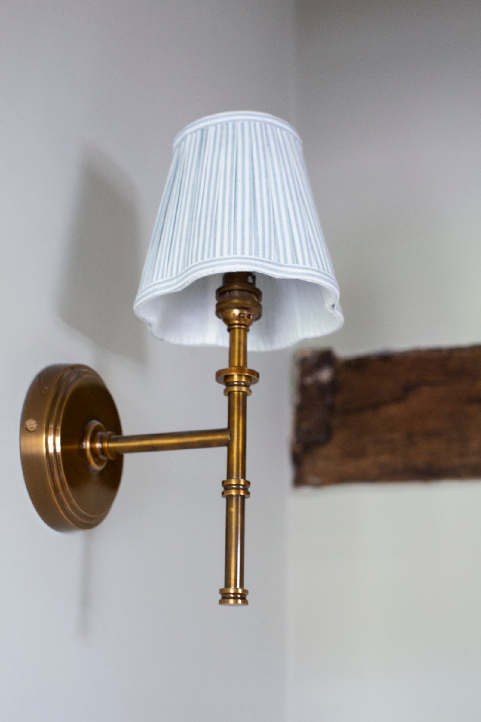 OTTILIE LAMPSHADE IN BLUEBELL STRIPE - CANDLE CLIP