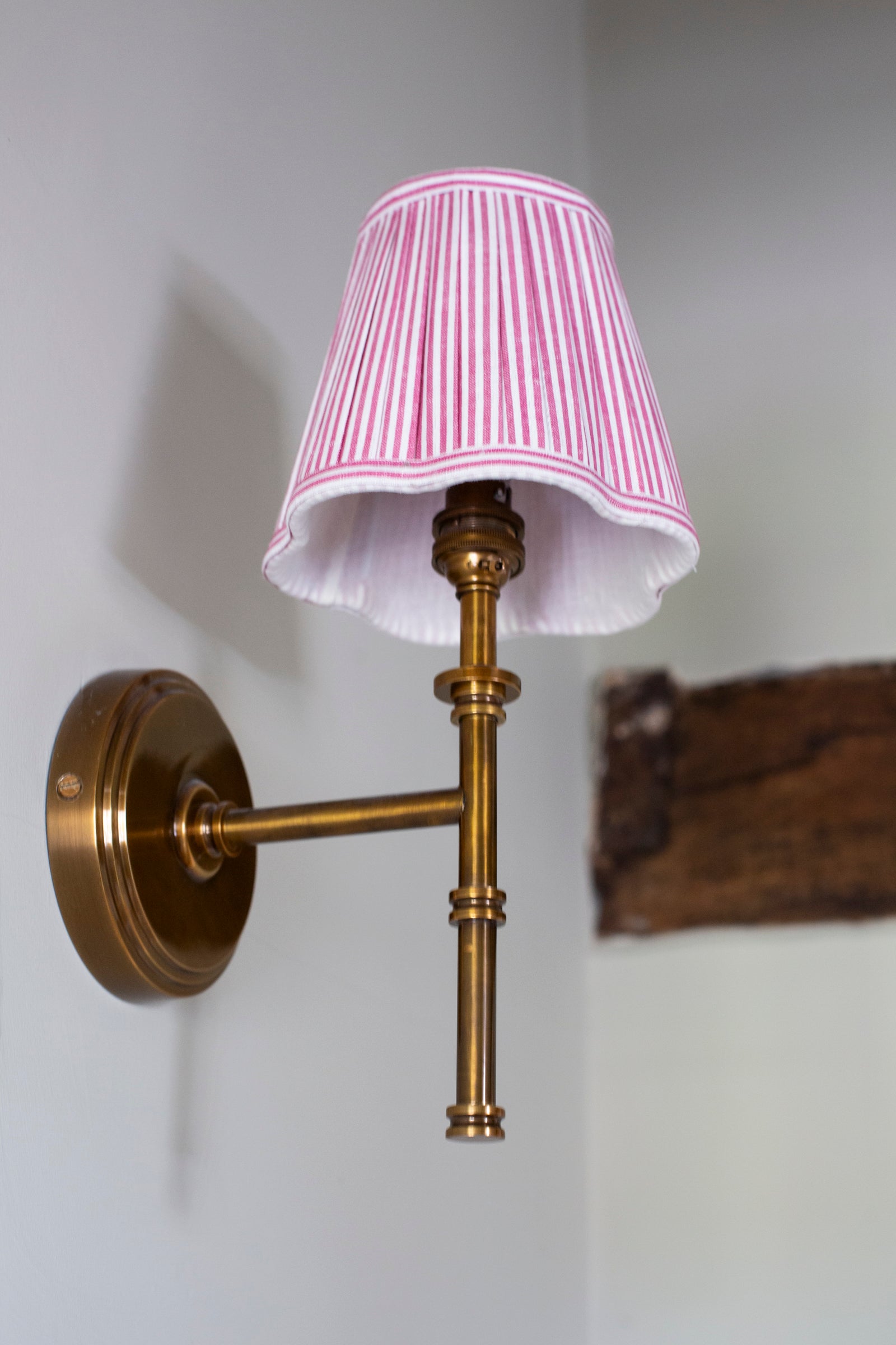 OTTILIE LAMPSHADE IN RASPBERRY STRIPE - CANDLE CLIP
