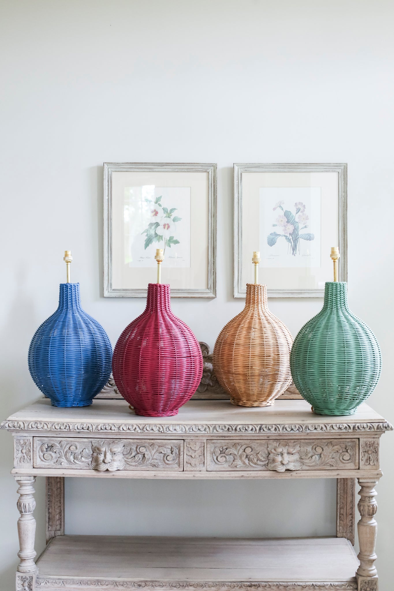 RATTAN RED FIG LAMP BASE