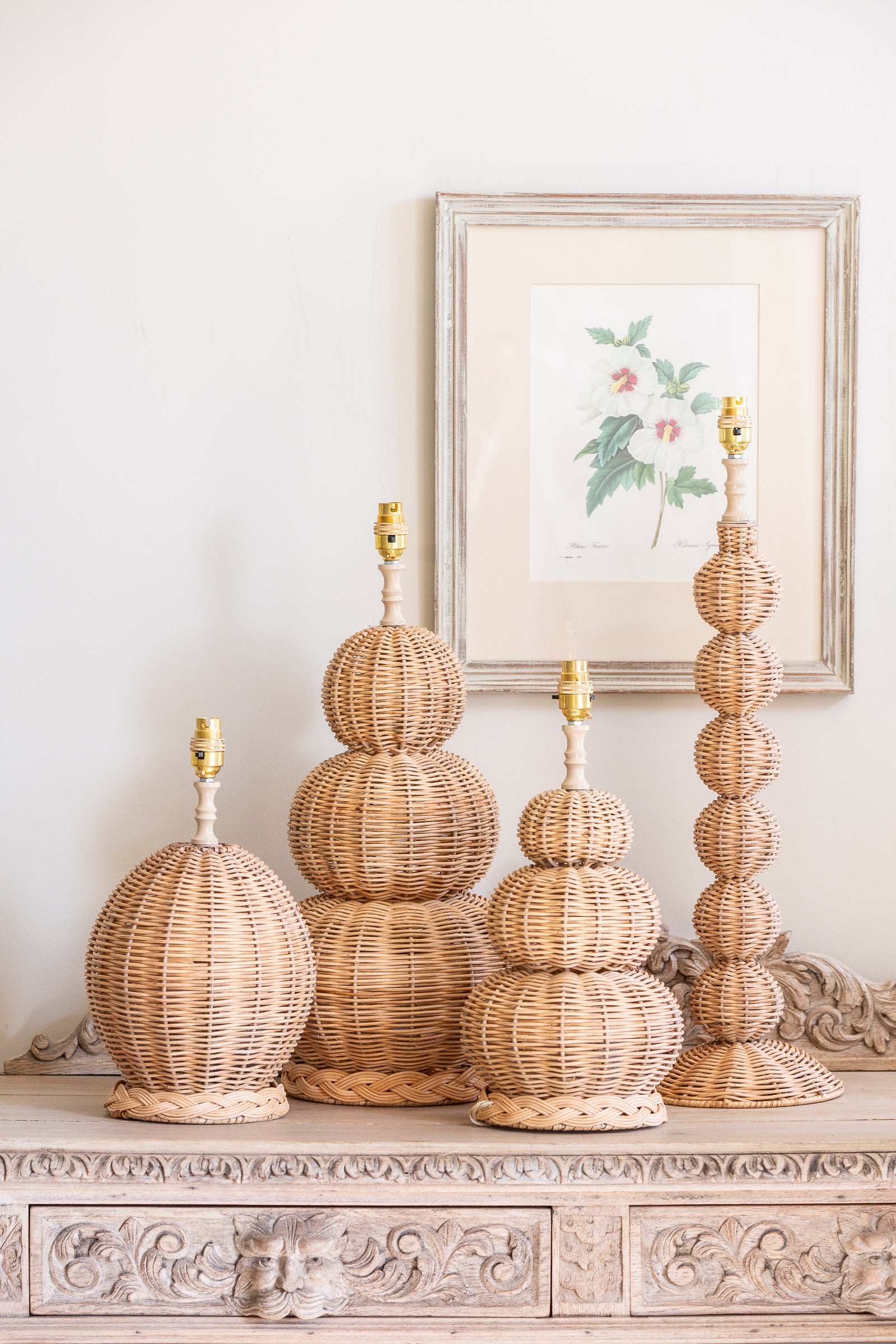 RATTAN SMALL BALL LAMP BASE