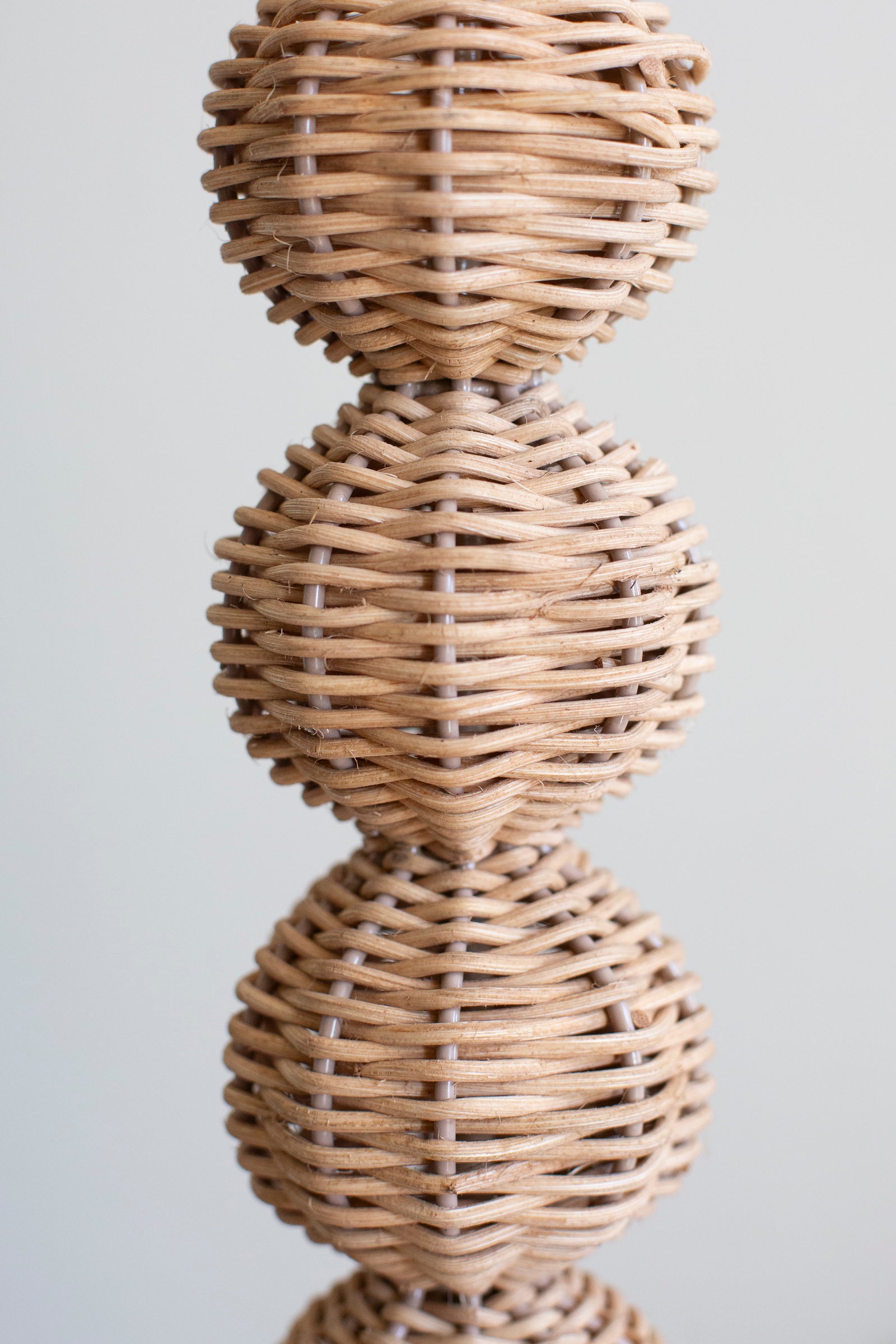 BOBBIN RATTAN LAMP BASE - LARGE AND SMALL