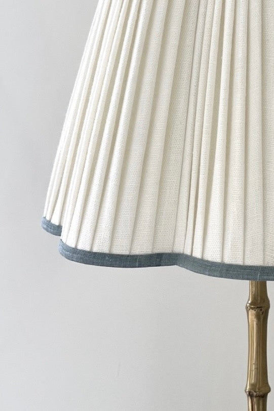 OTTILIE LAMPSHADE WITH SLATE BLUE TRIM - 8 inch and 10 inch