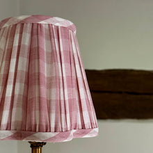 Load image into Gallery viewer, OTTILIE LAMPSHADE IN ROSE CHECK - CANDLE CLIP
