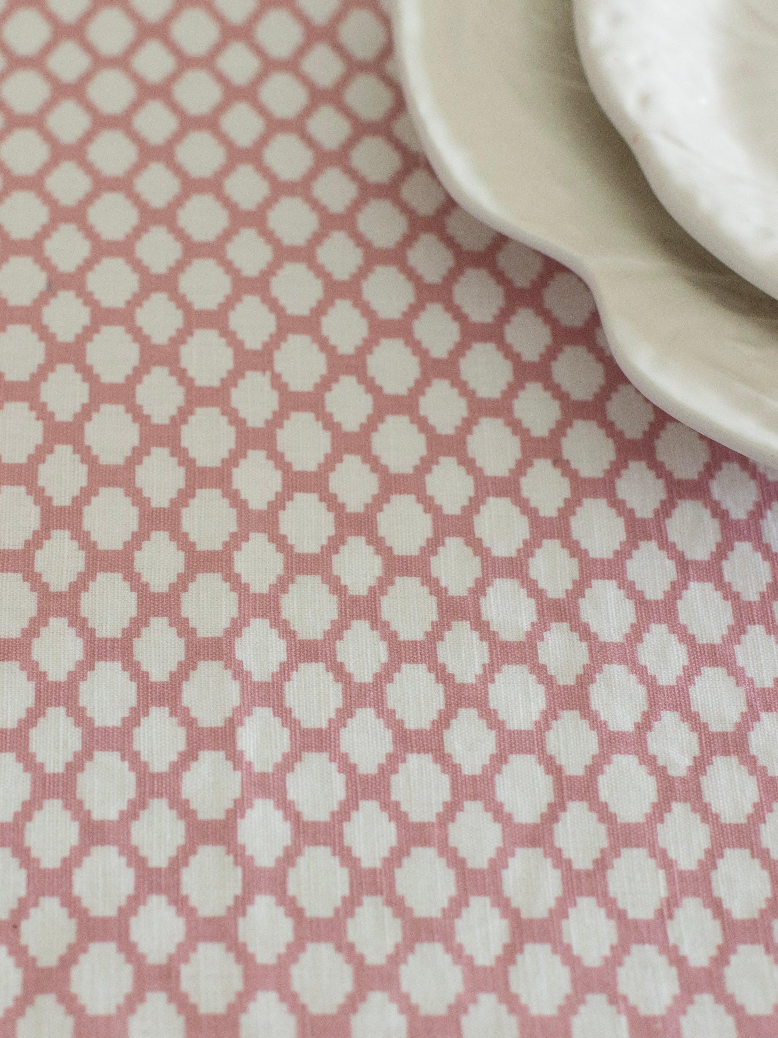 JEMIMA OILCLOTH IN ROSE - LARGE AND MEDIUM
