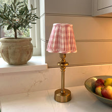 Load image into Gallery viewer, OTTILIE LAMPSHADE IN ROSE CHECK - CANDLE CLIP
