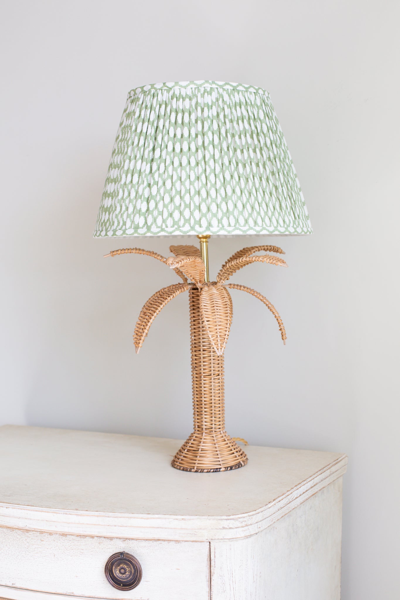 RATTAN PALM TREE LAMP BASE