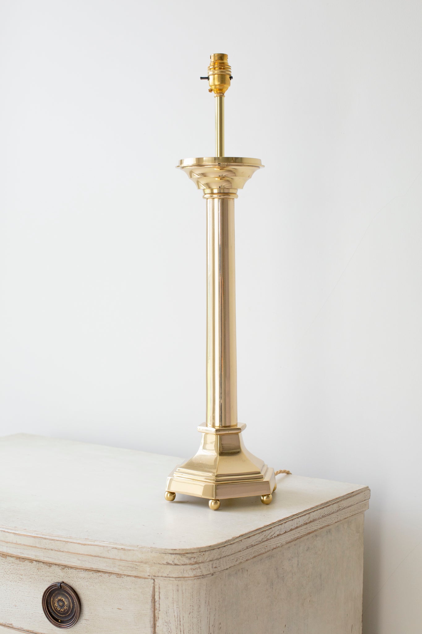 Hexagonal brass lamp base