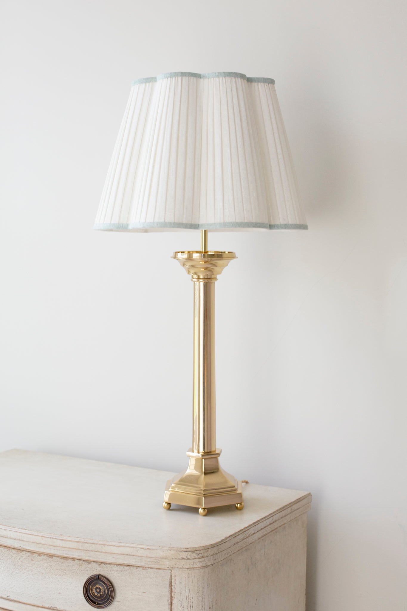 Hexagonal brass lamp base