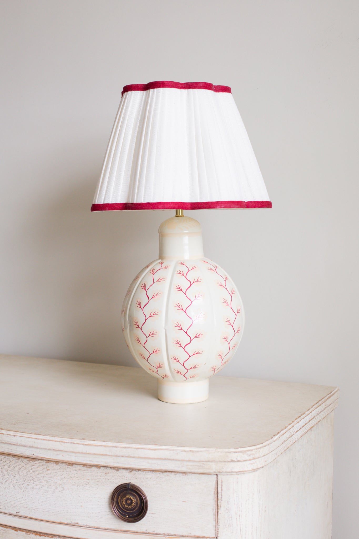PINK VINE PUMPKIN LAMP BASE