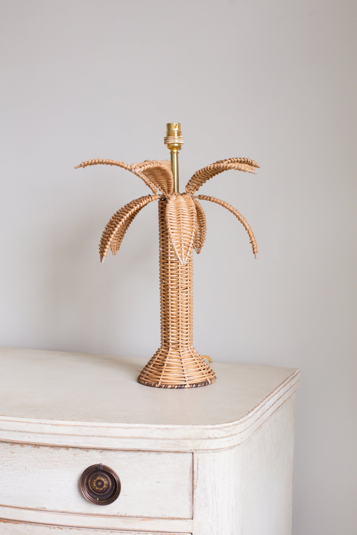 RATTAN PALM TREE LAMP BASE