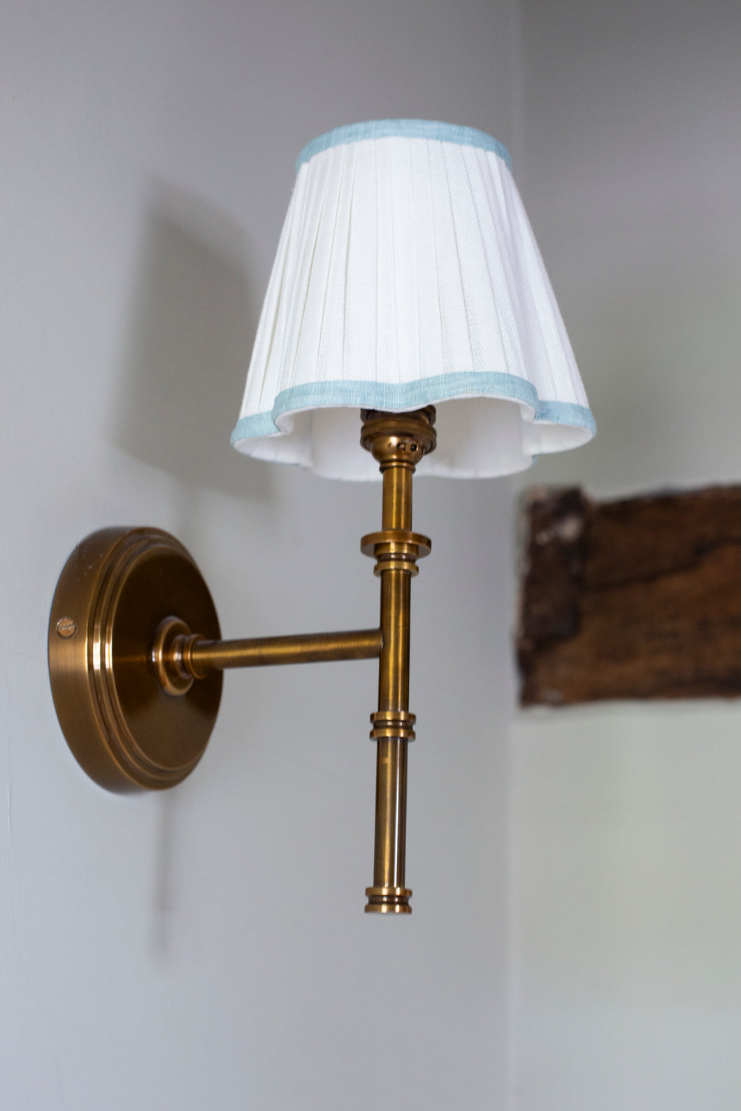 OTTILIE LAMPSHADE WITH BLUEBELL TRIM - CANDLE CLIP