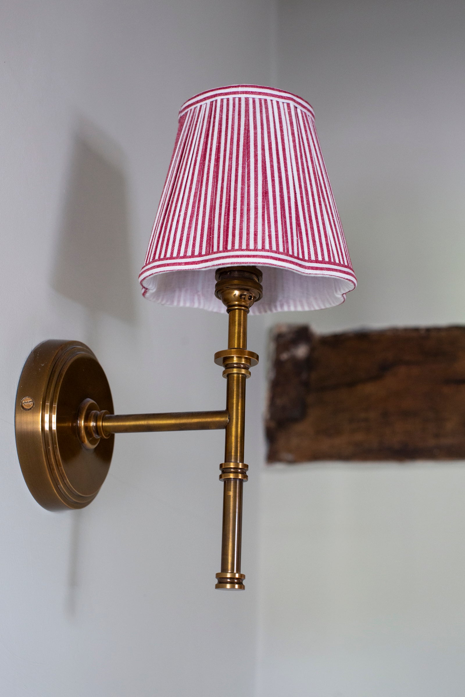 OTTILIE LAMPSHADE IN BERRY STRIPE - CANDLE CLIP
