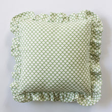 Load image into Gallery viewer, JEMIMA RUFFLE CUSHION IN SAGE - LARGE
