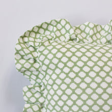 Load image into Gallery viewer, JEMIMA RUFFLE CUSHION IN SAGE - LARGE
