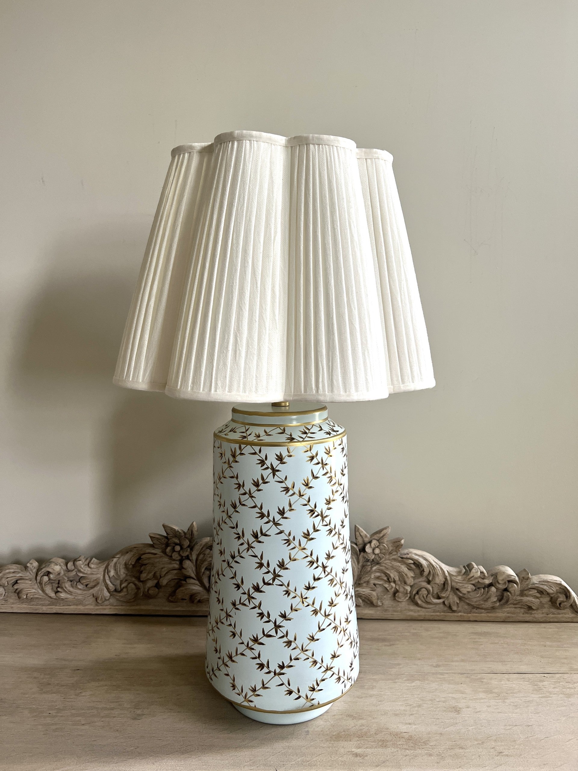 BLUE AND GOLD VINE LAMP BASE