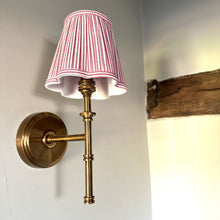 Load image into Gallery viewer, OTTILIE LAMPSHADE IN RASPBERRY STRIPE - CANDLE CLIP
