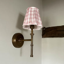 Load image into Gallery viewer, OTTILIE LAMPSHADE IN ROSE CHECK - CANDLE CLIP
