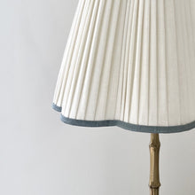 Load image into Gallery viewer, OTTILIE LAMPSHADE WITH SLATE BLUE TRIM
